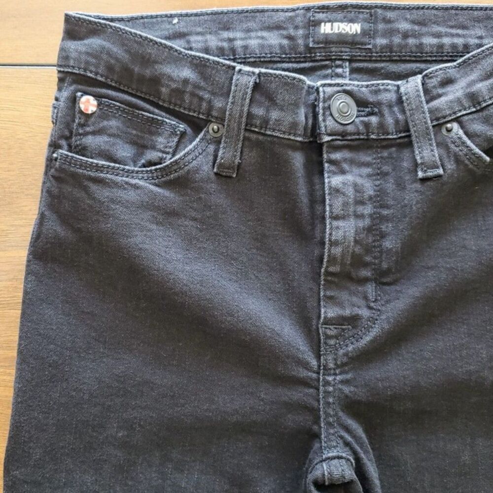 Hudson Natalie Super Skinny Black Jeans Mid Rise Union Jack Size 27 - Picture 5 of 8